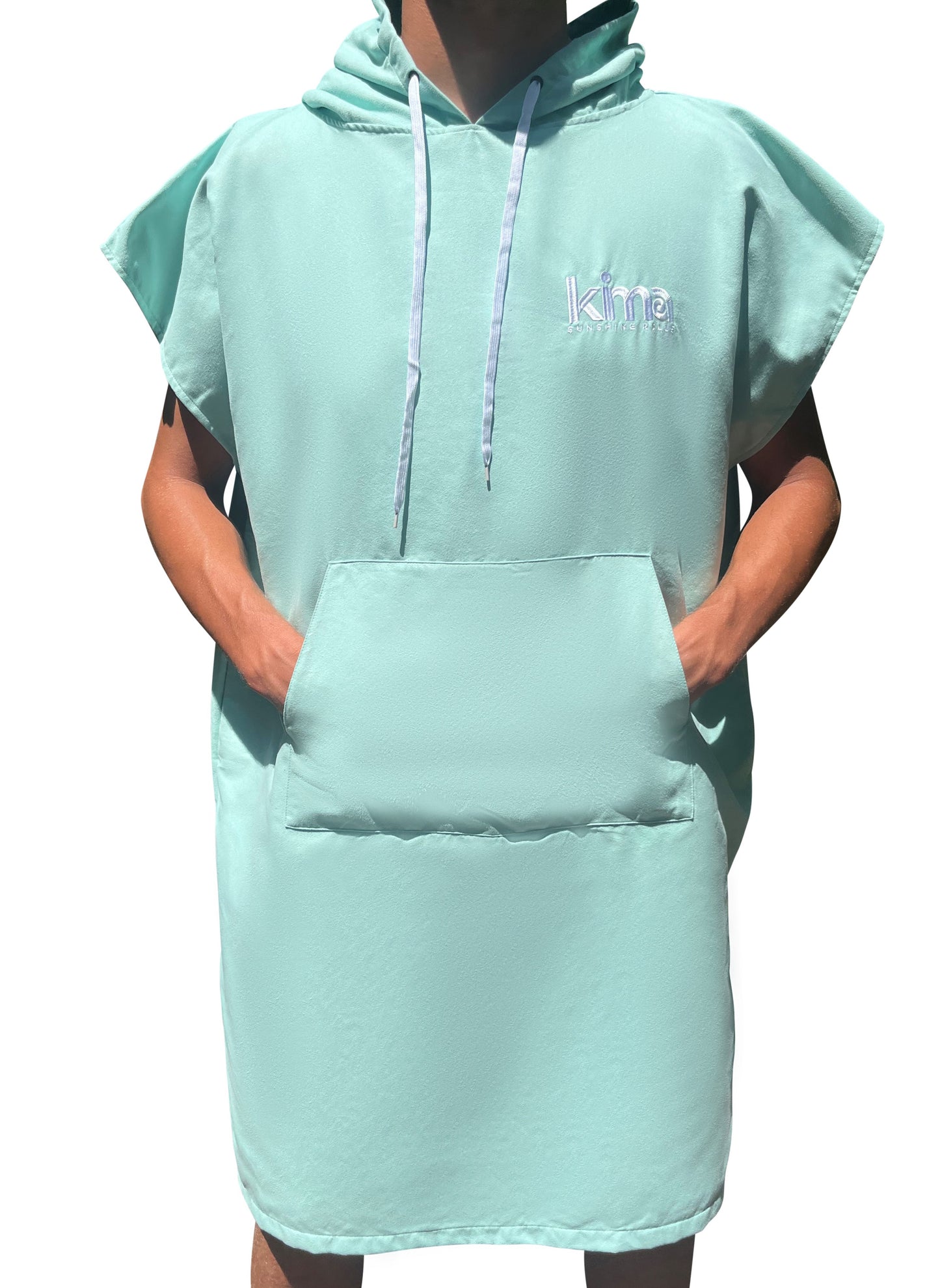 Poncho de Surf en microfibres - Vert Amande