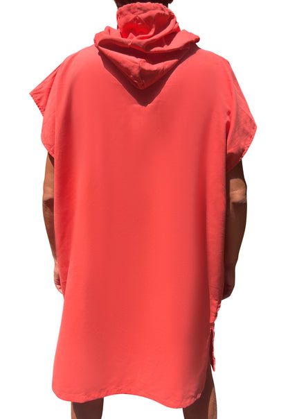 Poncho de Surf en microfibres - Corail