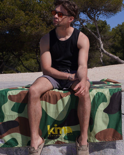 Serviette de plage XXL en microfibres - CAMO Forest