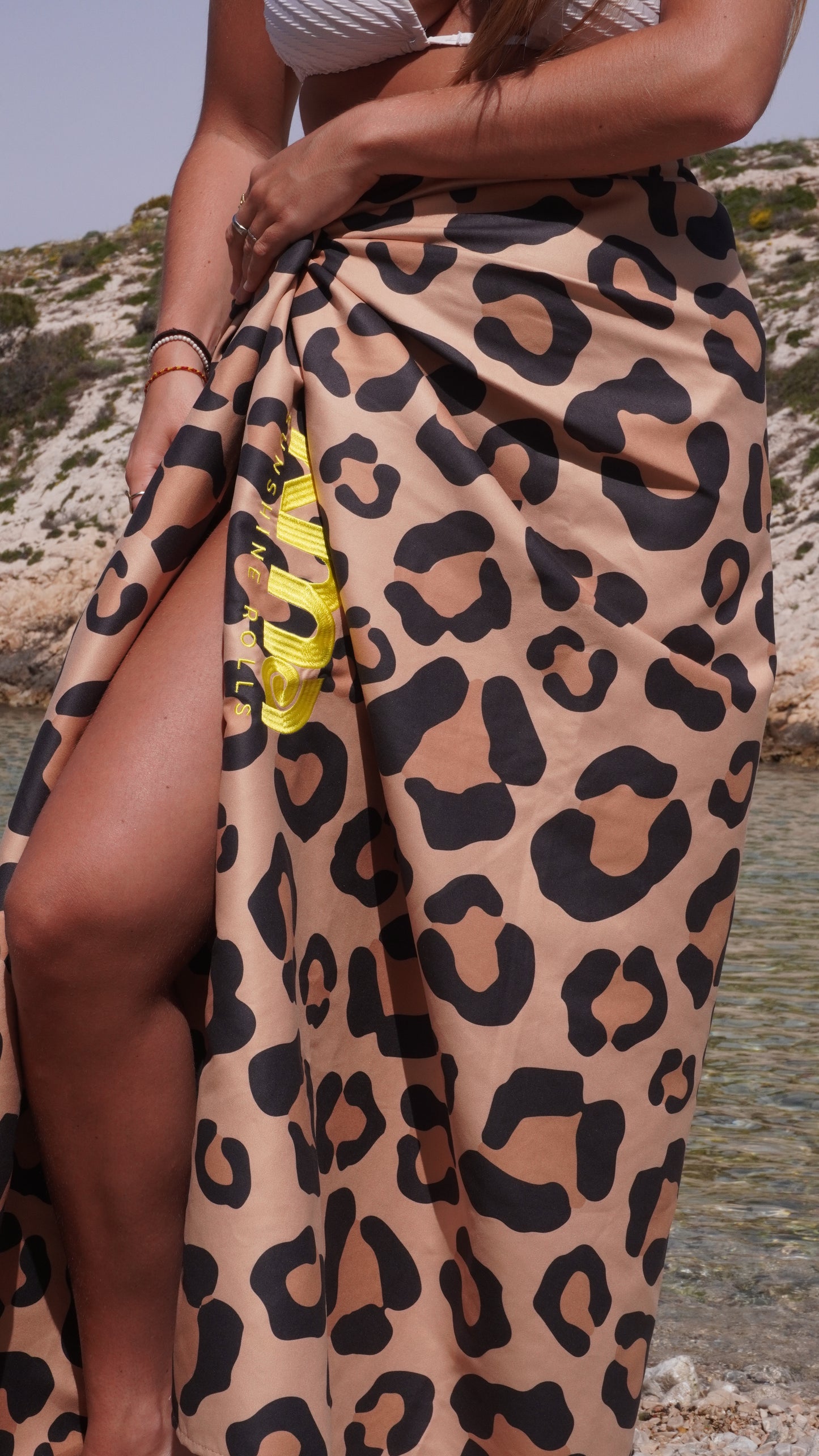 Serviette de plage XXL en microfibres - Léopard