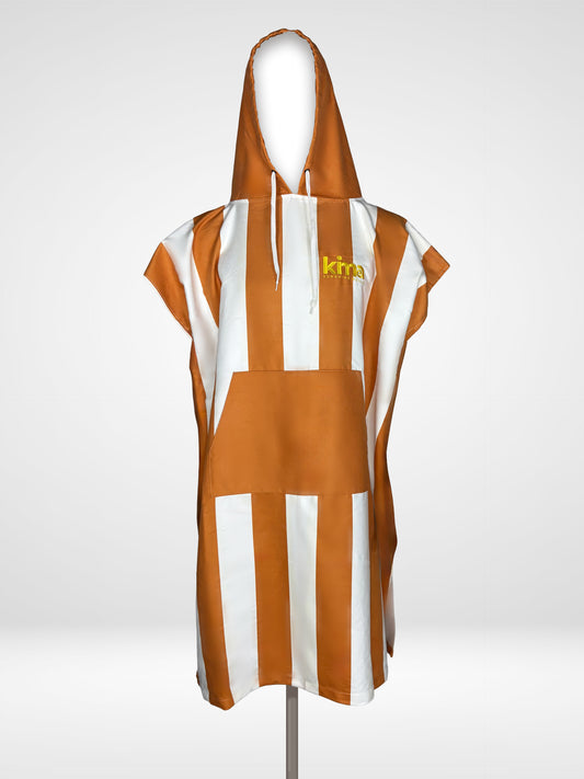 Poncho de surf rayure terracotta