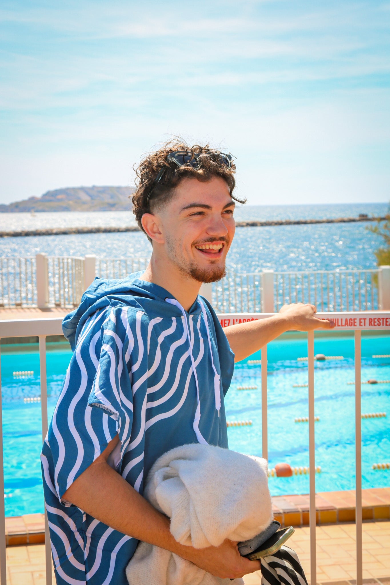 Poncho de Surf en microfibres - Deep Blue