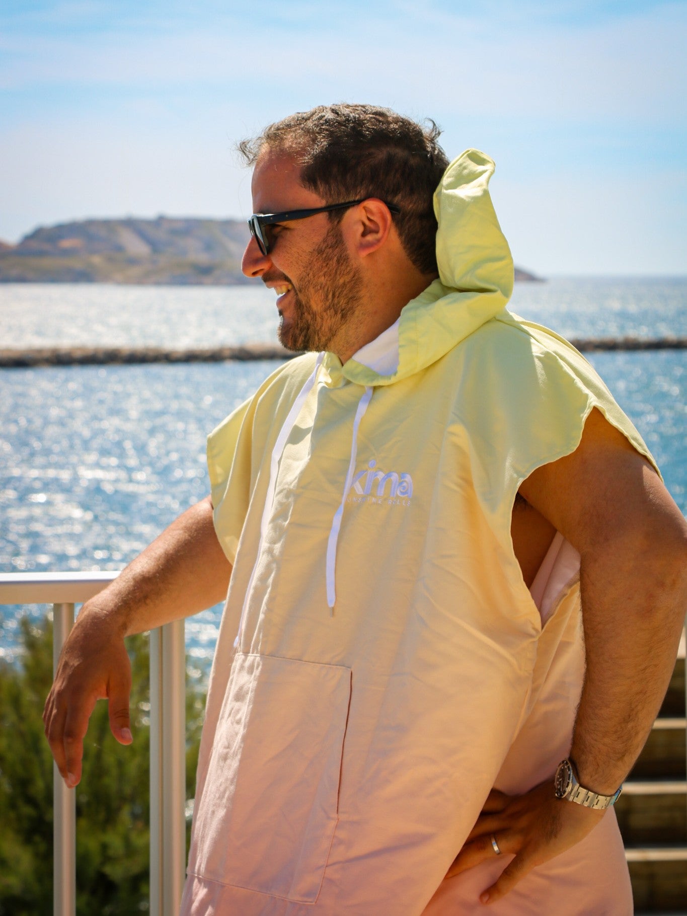 Microfiber Surf Poncho - Peach summer