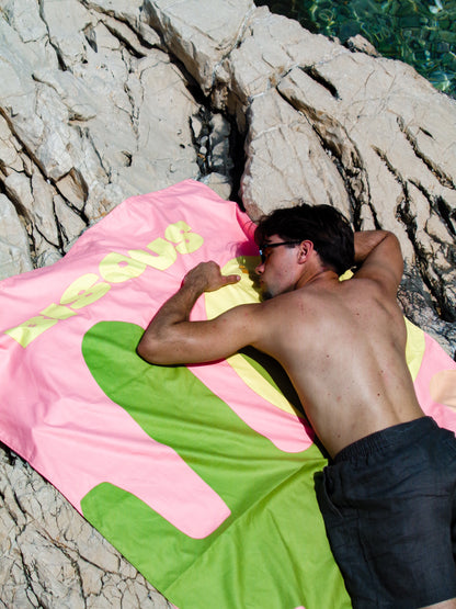 Serviette de plage XXL en microfibres - DOLCE VITA Bisous
