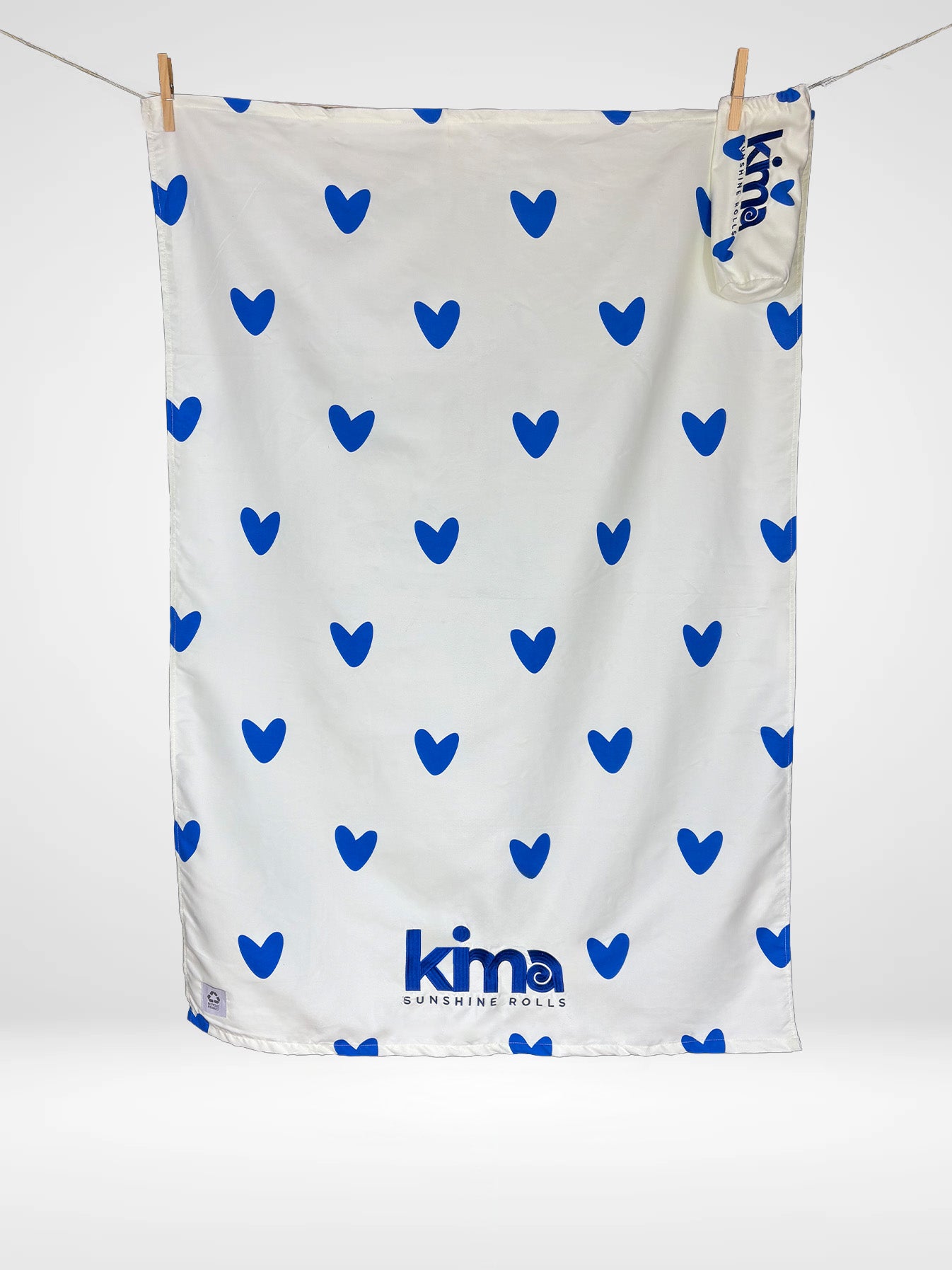 Serviette de plage XXL en microfibres - AMOUR Bleu