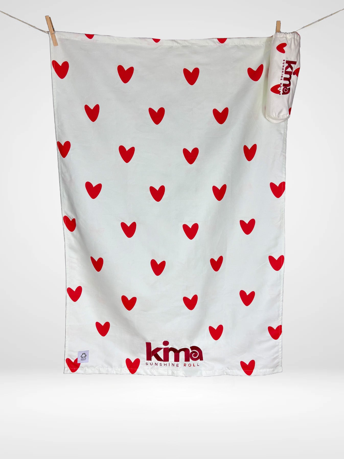 Serviette de plage XXL en microfibres - AMOUR Rouge