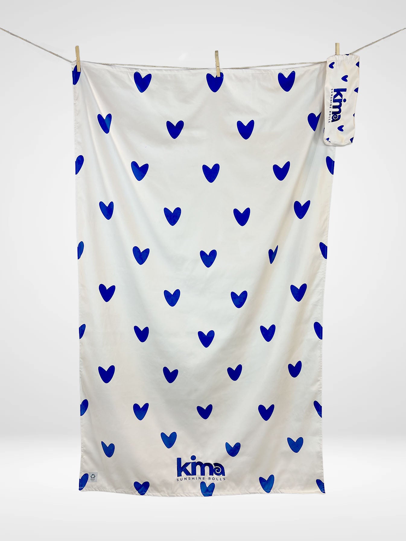 Serviette de plage XXL en microfibres - AMOUR Bleu