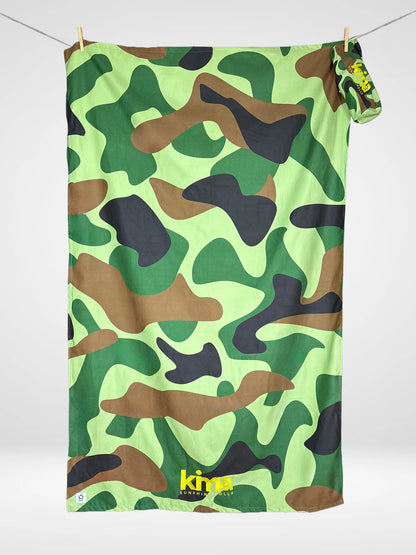 Serviette de plage XXL en microfibres - CAMO Forest