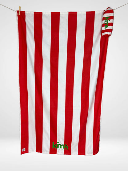 XXL Microfiber Beach Towel - Red Stripes
