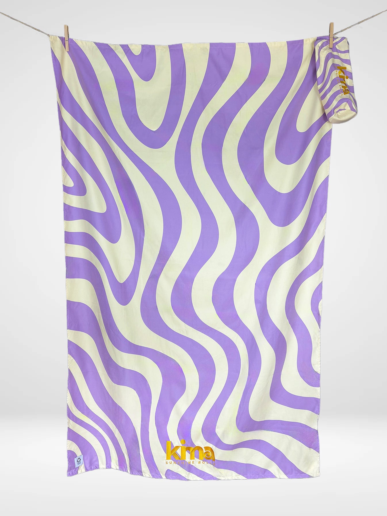 Serviette de plage XXL en microfibres - WAVY Lavande