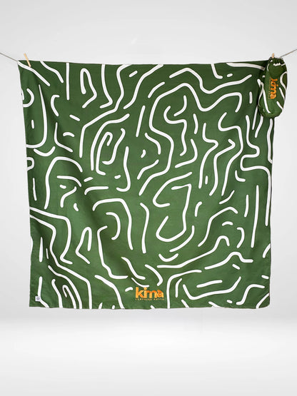 Serviette de plage en microfibre DUO - Green