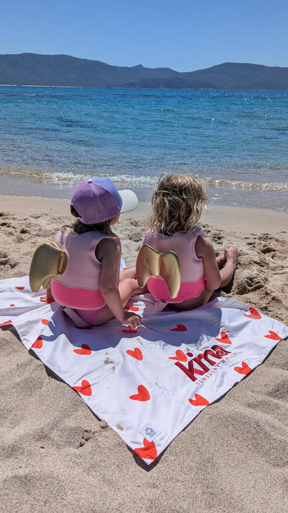 Serviette de plage ENFANT - AMOUR Rouge