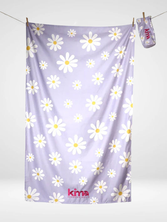 Serviette de plage XXL en microfibres - Marguerites