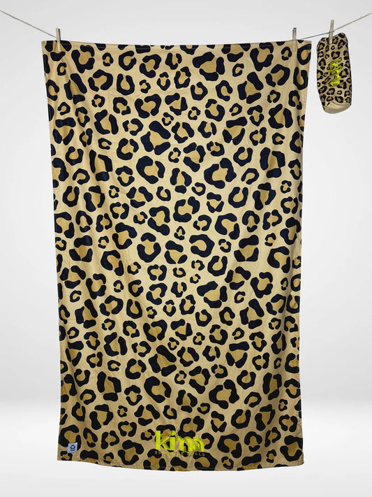 Serviette de plage XXL en microfibres - Léopard