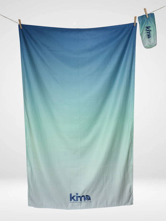 Serviette de plage XXL en microfibres - Tie & Dye Bleu Lagon